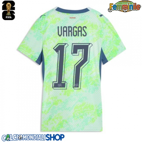 Maglie da calcio Svizzera Ruben Vargas #17 Seconda Maglia Femminile Mondiali 2026  Manica Corta